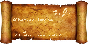 Albecker Janina névjegykártya